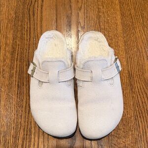 Birkenstock Boston Clogs with Black Soles